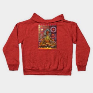 Meditating Indian Chief Kids Hoodie